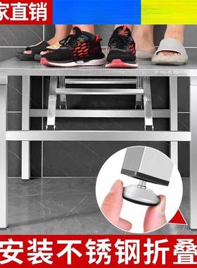 长不锈桌钢折叠桌子餐桌家用烧烤户外吃饭夜市摊便携桌摆方形7PzJ