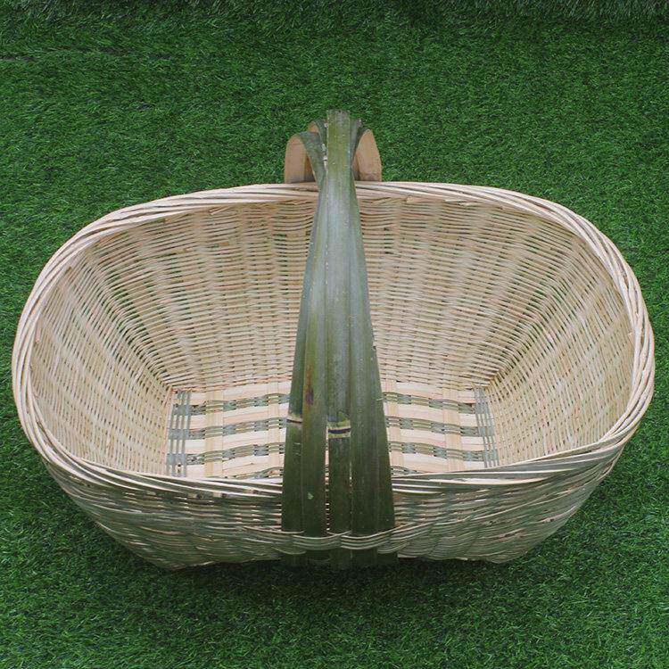 子编织竹编制大全竹竹箩筐竹品老平底青篾式手工艺品手提大号摘菜