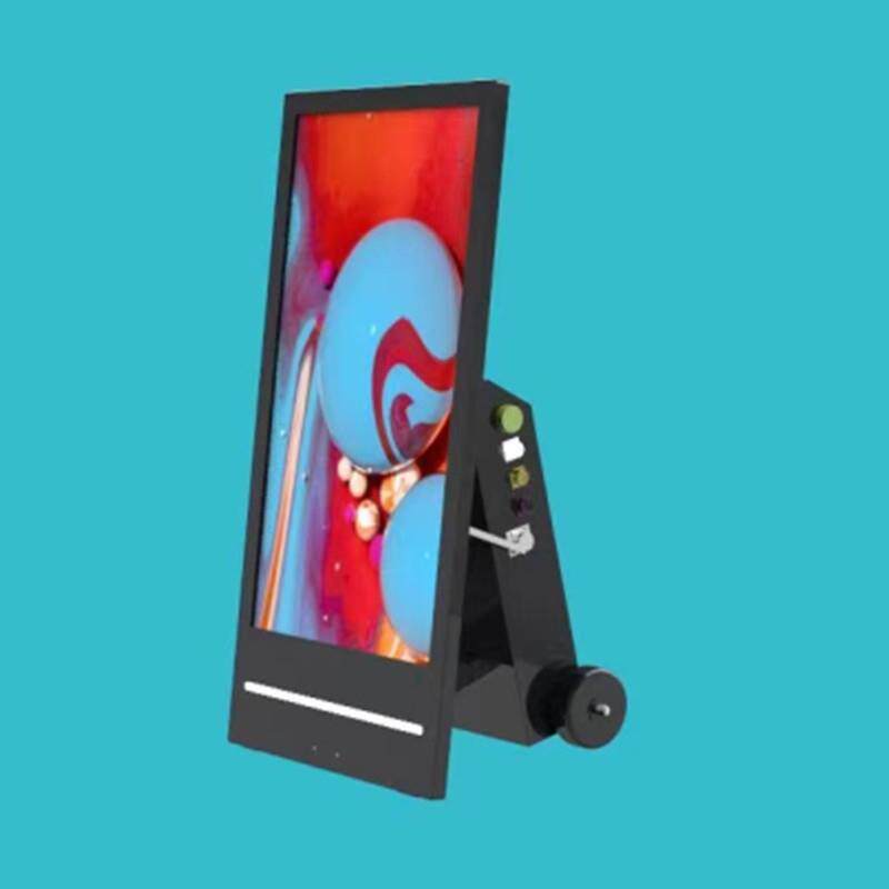 43寸户外移动水牌广告机 高亮室外防水显示屏 折叠式带蓄电池