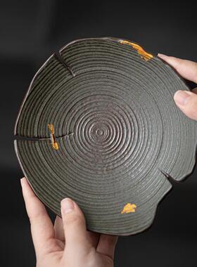 空寂斋青铜釉禅木壶承岩承泥日式茶陶文瓷人老茶器干DFS12387泡盘