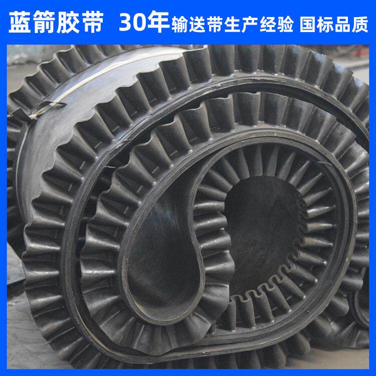 河北定制TCS挡边运输带 EP200 B800*4(4.5+3)环形裙边输送带