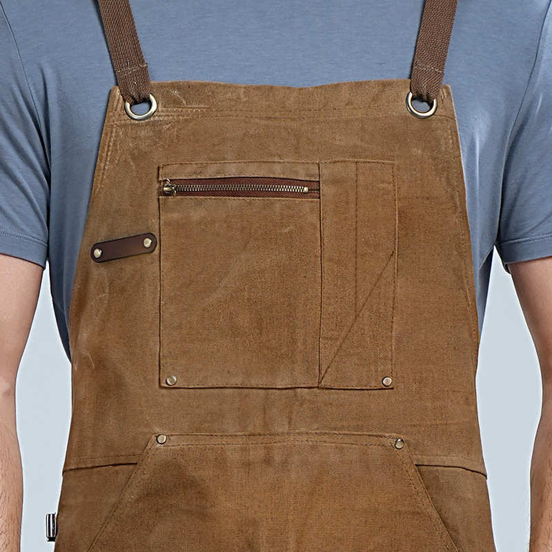 油蜡帆布围裙现货批发放工具围腰电工木工围裙批发定做