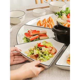 团圆拼盘餐具组合陶瓷盘子菜盘家用创意家庭聚餐圆桌火锅碗碟新品