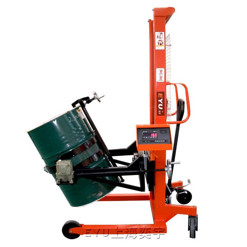 DSW515CC手动倾倒油桶翻滚搬运车计量式倒料车电子秤倒桶车称重