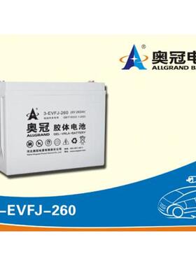 奥冠蓄电池3-EVFJ-260动力胶体免维护6V260AH机车电瓶正品质保