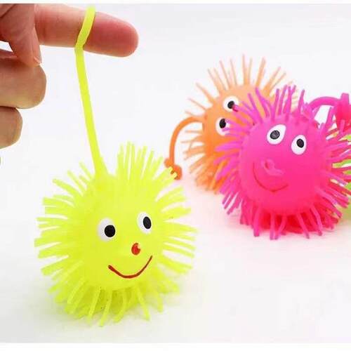 Children's Glowing Pom Pom Toy - Large Head Monkey Glowing W