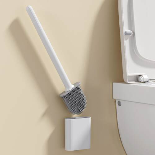 New Soft Rubber Toilet Brush for Home Bathroom Cleaning, Det