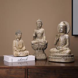 新中式禅意树脂佛像佛头，摆件工艺品如来佛祖，家居客厅玄关装饰摆设