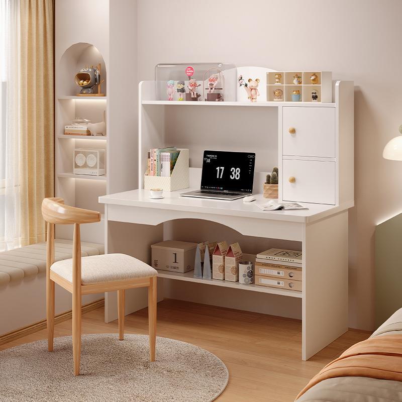电脑桌台式家用书桌书架一体桌学生学习桌椅组合卧室办公写字桌子