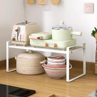 厂家厨房分层置物架调料品收纳架橱柜分隔碗碟沥水架放锅子架