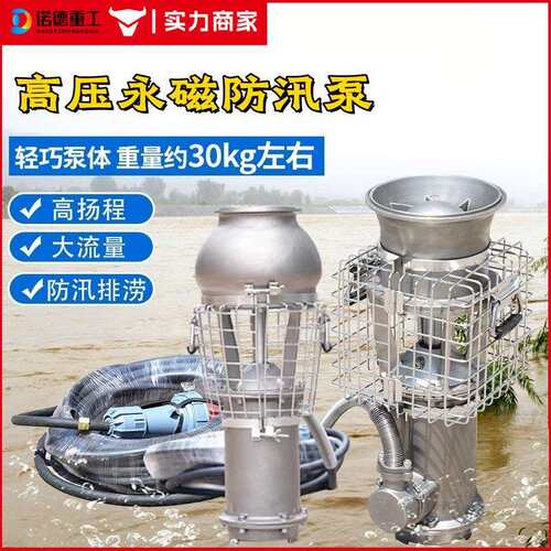 永磁防汛变频泵轻便型潜水急泵大流量应不锈钢防NII泵汛排涝水泵