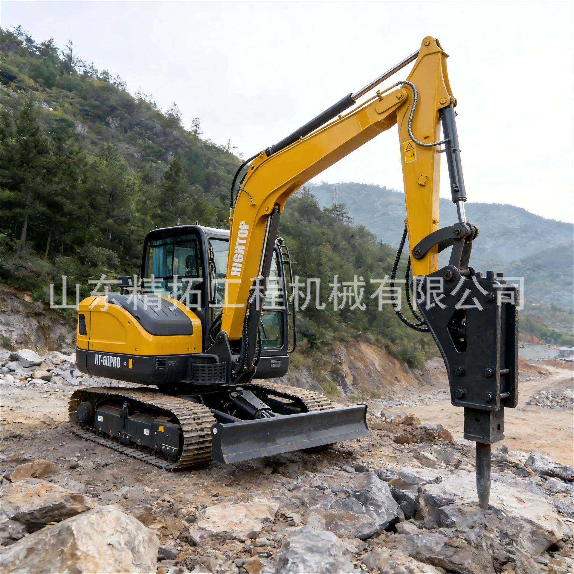 出口贸易6吨履带挖掘机 4-cylinder diesel engine破碎锤中性钩机