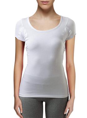 Women's short shirt with double layered sweat absorption