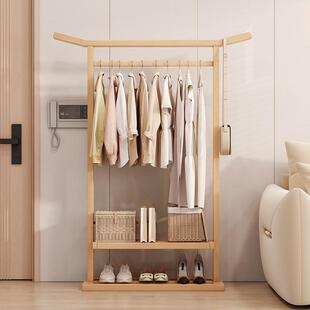 中式 楠竹衣帽架衣服置物架挂衣架落地卧室家用房间客厅木质晾衣架
