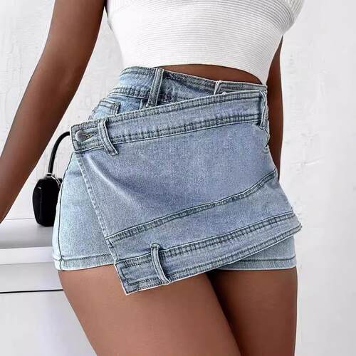 Women's high waisted wide leg pants look slim, jeans