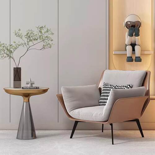 单人沙发椅意式简约客厅休闲沙发设计师现代家用阳台单人位老虎椅