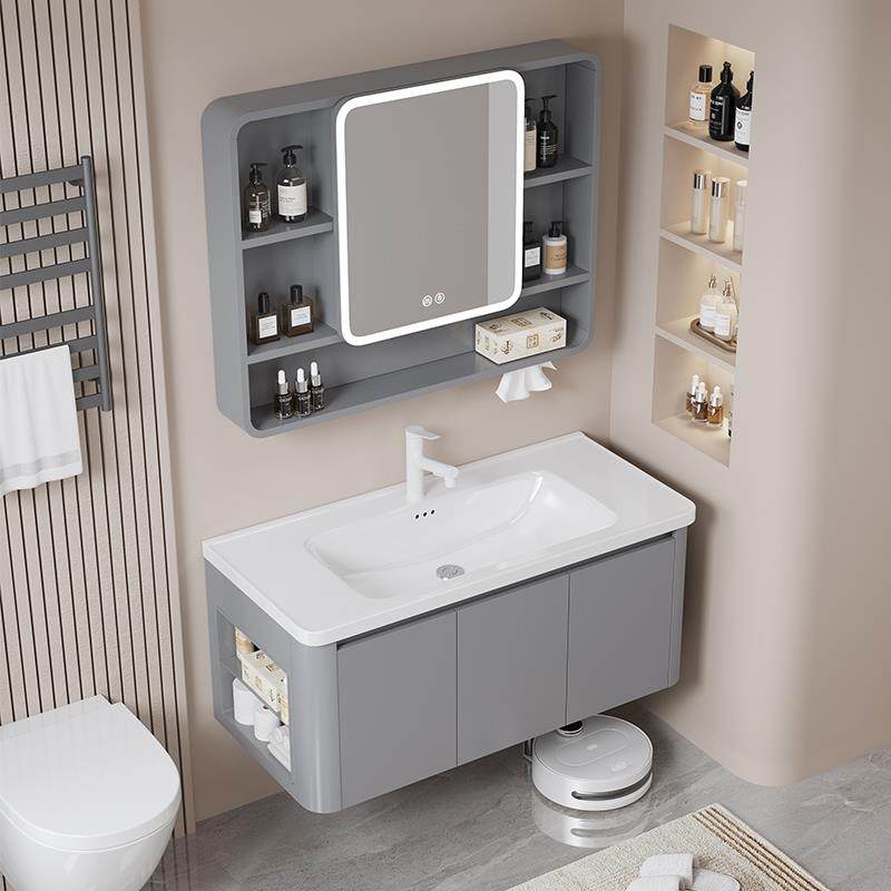 蜂窝铝合金浴室柜圆角带边柜收纳浴室柜组合太空铝洗手盆柜陶瓷盆,家装主材,浴室柜组合,淘宝优惠券,粉丝福利购,淘宝优惠卷