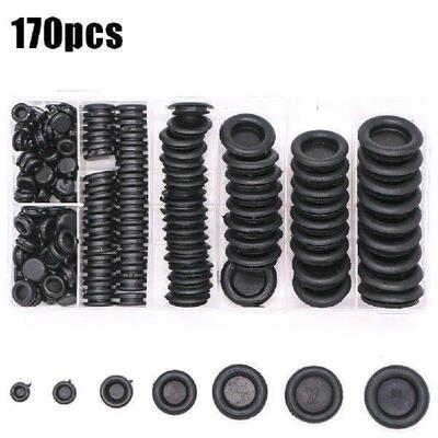 170Pcs Waterproof Sealing Rubber Cables Grommet Kit 7-25mm