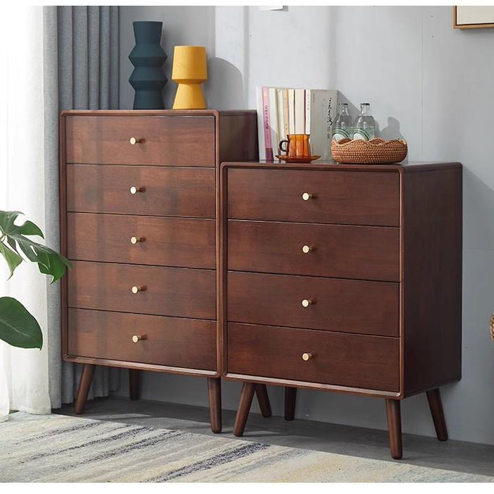 实木斗柜卧室樱桃木色收纳柜五斗橱床尾柜客厅边柜抽屉柜家用立柜