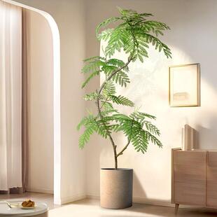 蓝花楹仿真绿植室内盆栽大型仿树落生植物造景花摆设98客厅假地摆