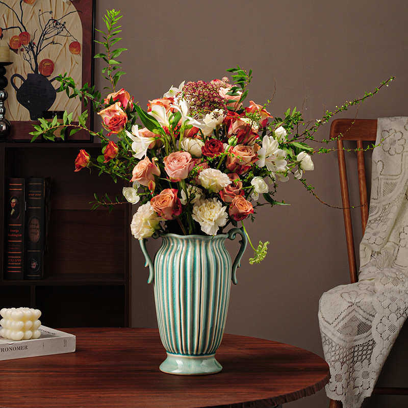 陶瓷花瓶摆件北欧创意简约花插餐桌客厅电视柜装饰品水培仿真花器,家居饰品,装饰盆,淘宝优惠券,粉丝福利购,淘宝优惠卷