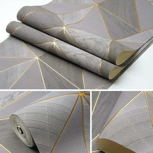 非简约背景绒鹿皮自现代几何粘加厚墙纸壁纸卧室wallpaper墙家用