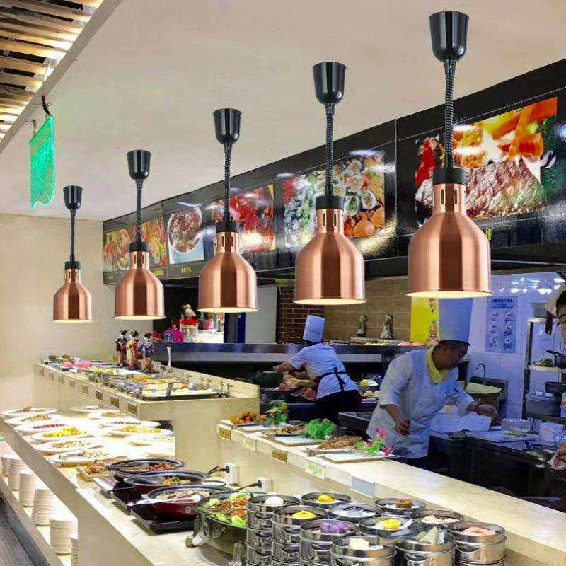 食物保温灯餐饮自助餐厅厨房菜品加热干货防潮烤灯伸缩暖食灯