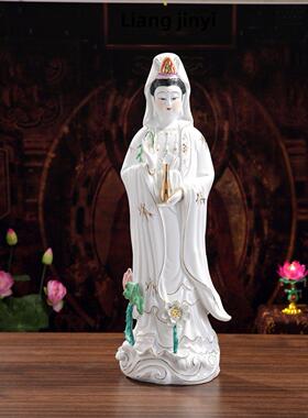陶瓷南海观音菩萨站观音观音菩萨佛像陶瓷饰品安全