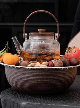 围壶炉煮轻茶耐高温玻璃茶壶加茶厚大VKU容量泡提梁壶明火烧水奢