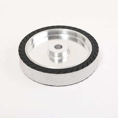 厂家批发离心橡胶轮 砂带机抛光轮铝轮铝芯砂带轮包胶轮砂套