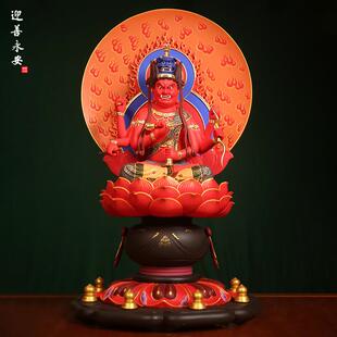 新款 饰品 樟木木雕爱染明王摆件实木雕刻唐密金刚真言宗家居客厅装