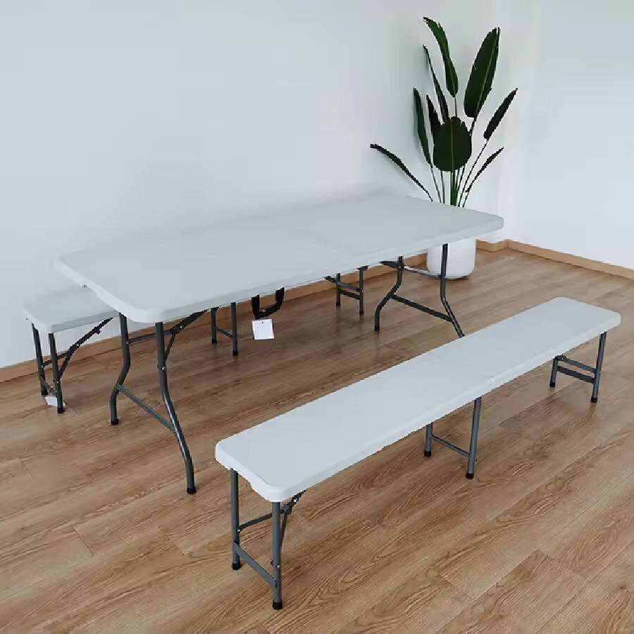 摆摊家用户外折叠凳子吹塑料夜市专用吃饭长方形条车载出口餐桌凳
