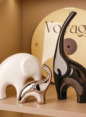 北欧轻奢简约桌面家居玄关大象动物电视柜酒柜装饰品工艺品摆件