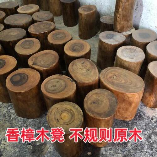 9C香樟木凳子根雕凳子实木墩子原木树桩木桩底座茶几茶桌大板摆件