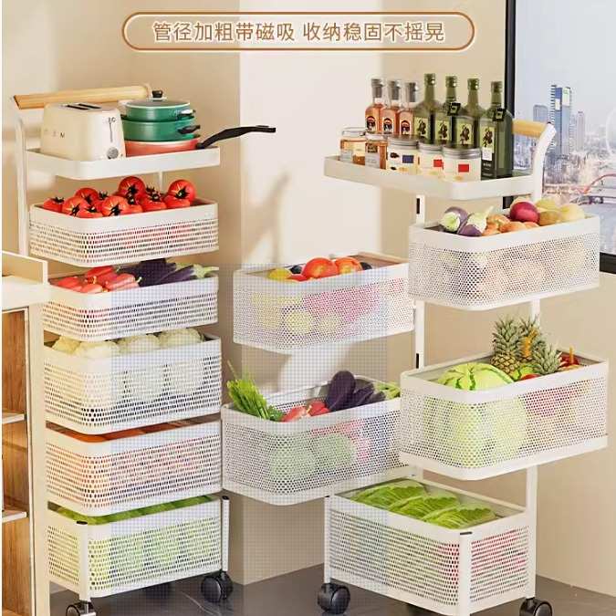 厨房置物架落地夹缝柜多层冰箱小推车卫生间超窄移动收纳架