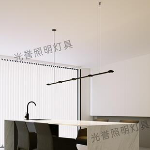 现简约餐厅吧台中岛代吊台长条创74意灯个性 分子办公桌茶室护眼灯