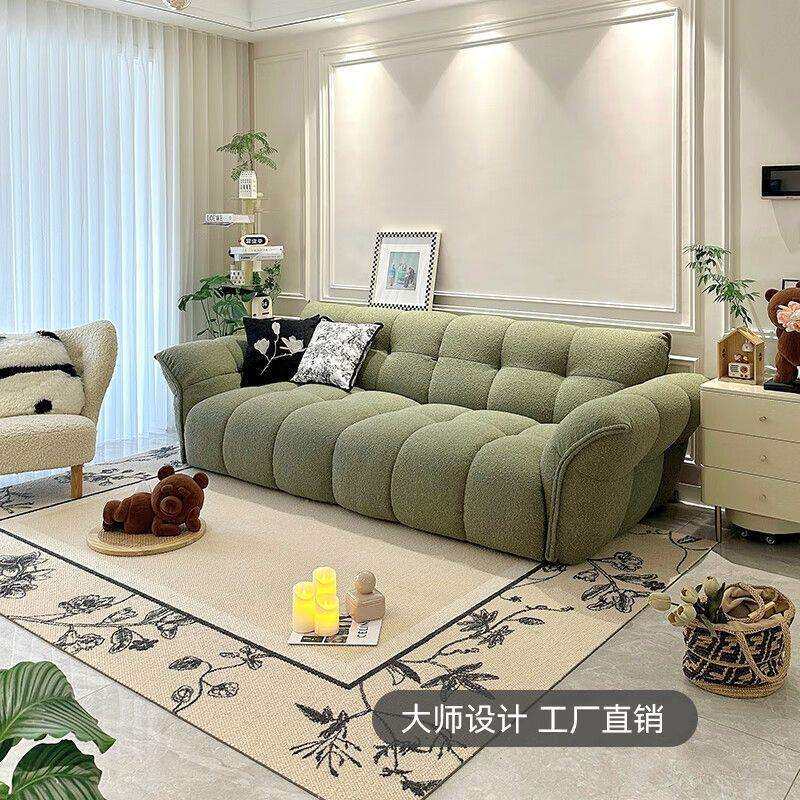 复古花瓣白色轻法式奶油风布艺沙发百合沙发高级别墅设计师北欧