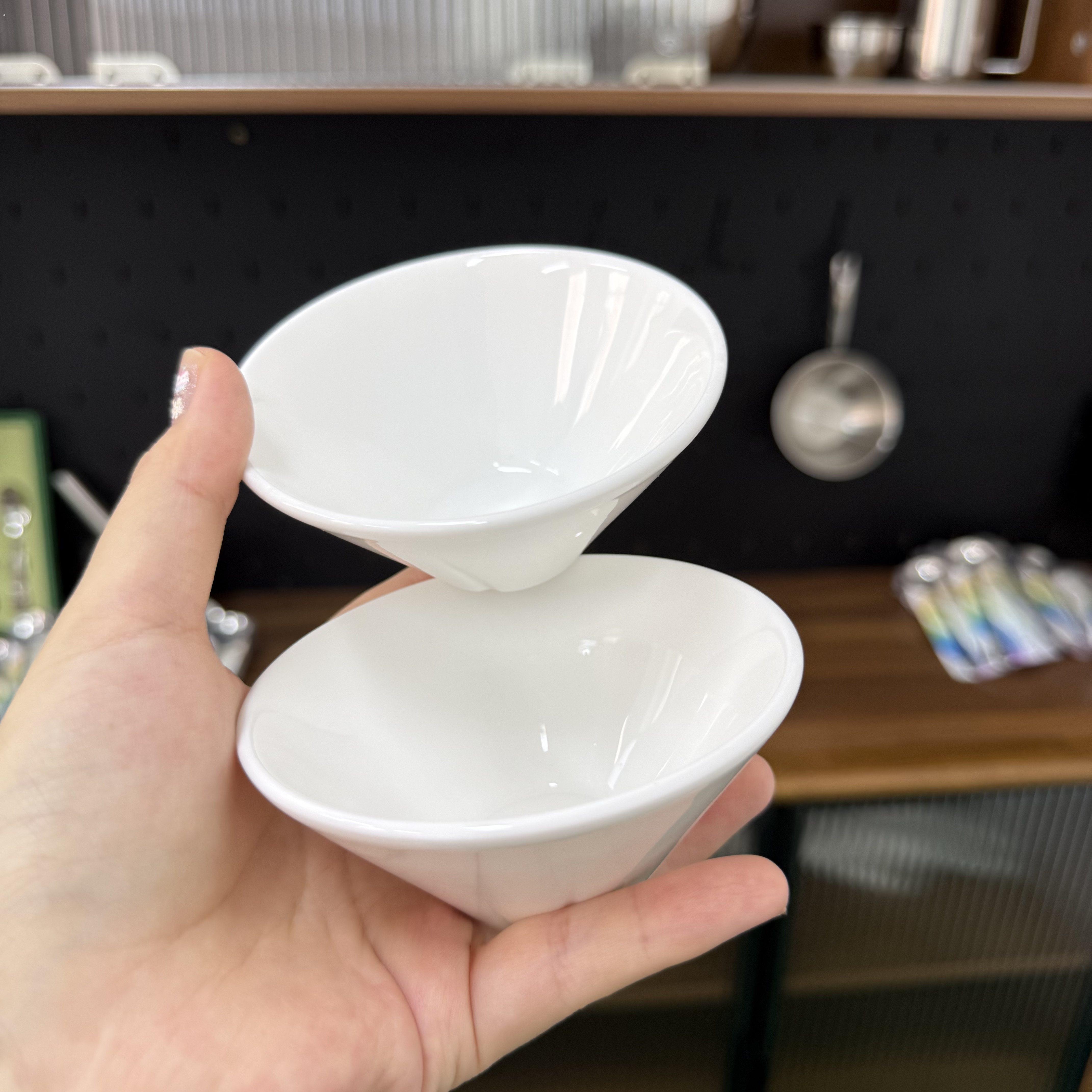 微瑕纯白骨瓷斗笠杯陶瓷品茗杯小茶杯功夫茶具杯子普洱白小茶碗