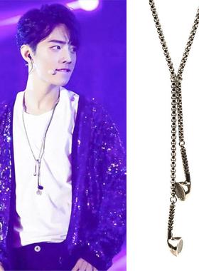 ins个性毛衣复古嘻哈钛钢项链