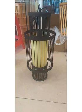 12554pok船区中式仿营竹古竹藤灯吊灯茶室东南亚日式藤艺笼编织竹