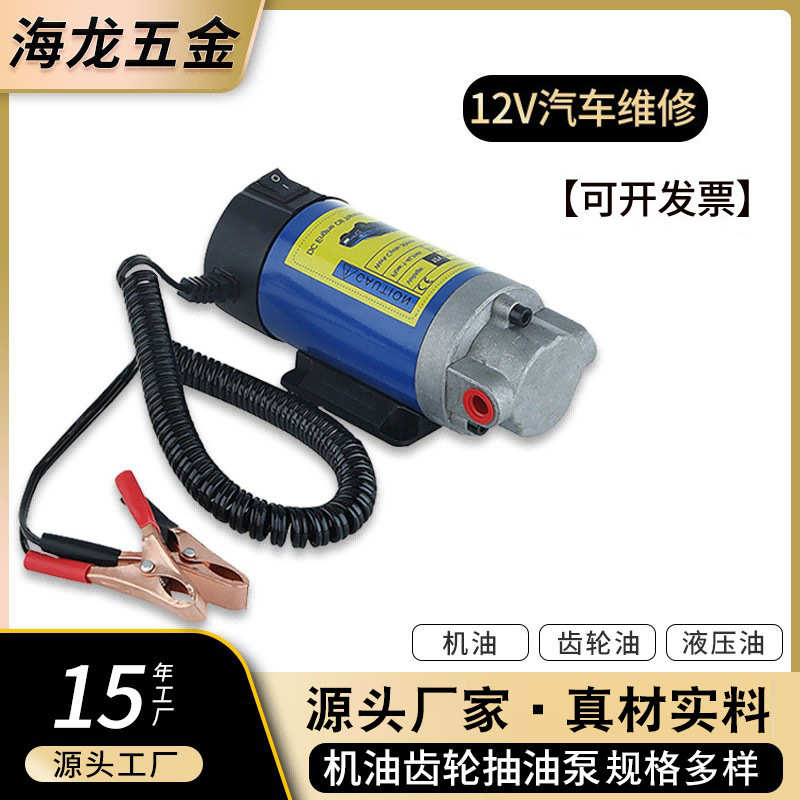 厂家供应12V电动齿轮抽油泵 车载便携式自吸机油变速箱油加油泵