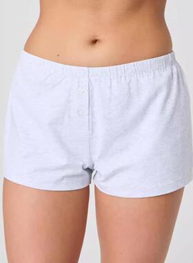 Women's elastic waist wide leg home pants with button down
