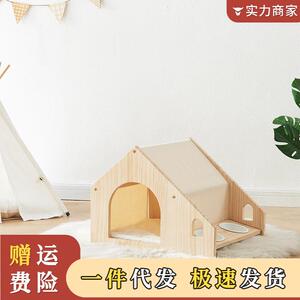 猫窝木质四季通用房子型狗狗窝幼猫别墅宠物小型犬木屋实木