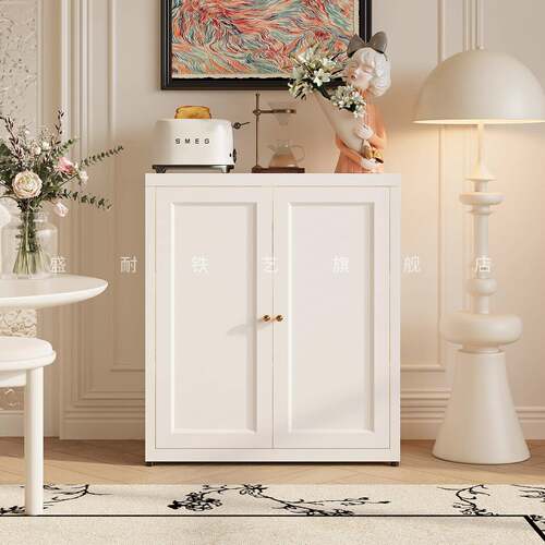 新款法式简约铁艺餐柜客厅靠墙收纳柜大容量收纳置物柜茶水柜子