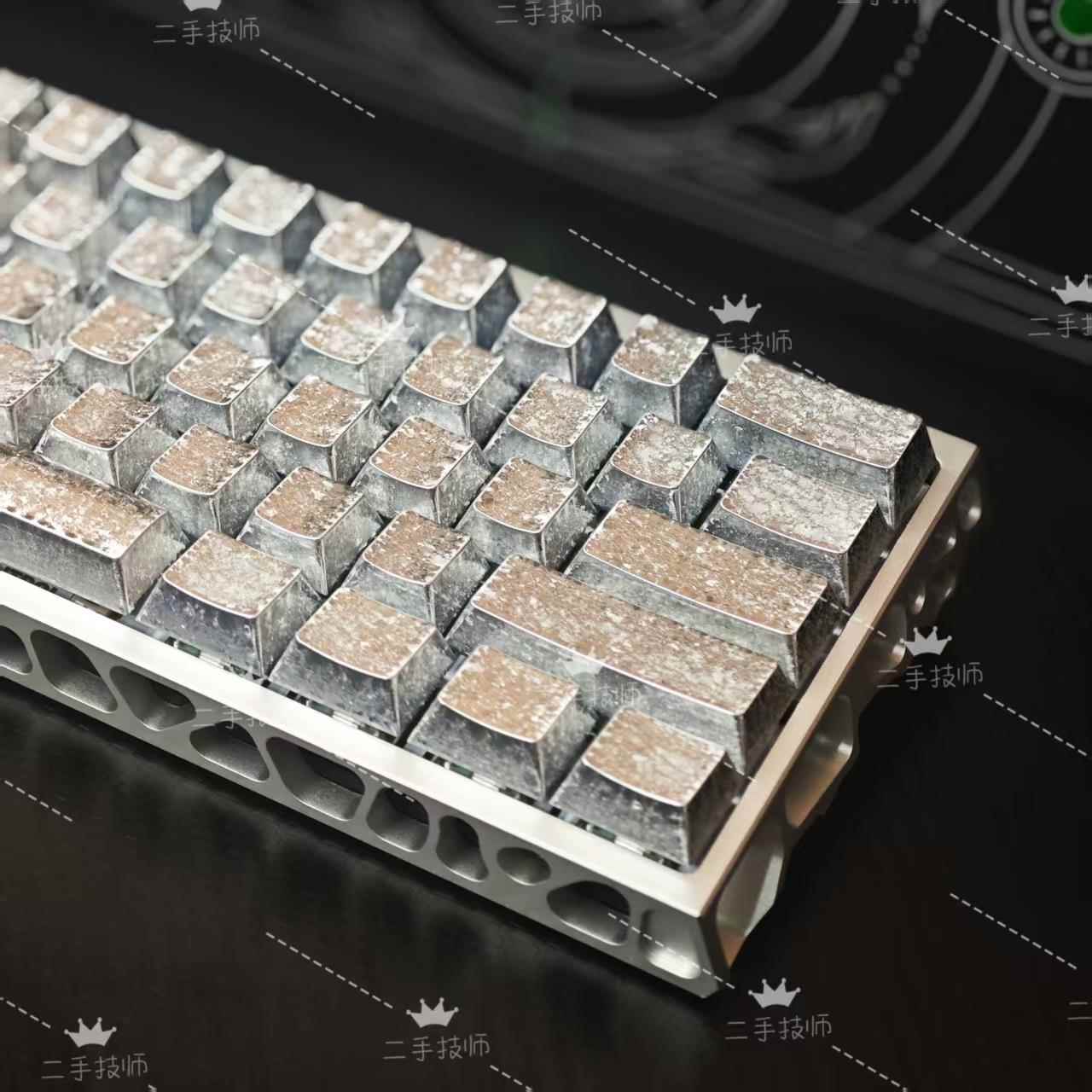 wooting60he+键盘满改定制磁轴客制化打瓦镂空铝壳碎银几两现货新