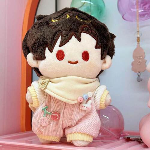 10cm娃衣无属性男女娃爬爬服套装10厘米棉花娃娃衣服粉色蓝色睡衣