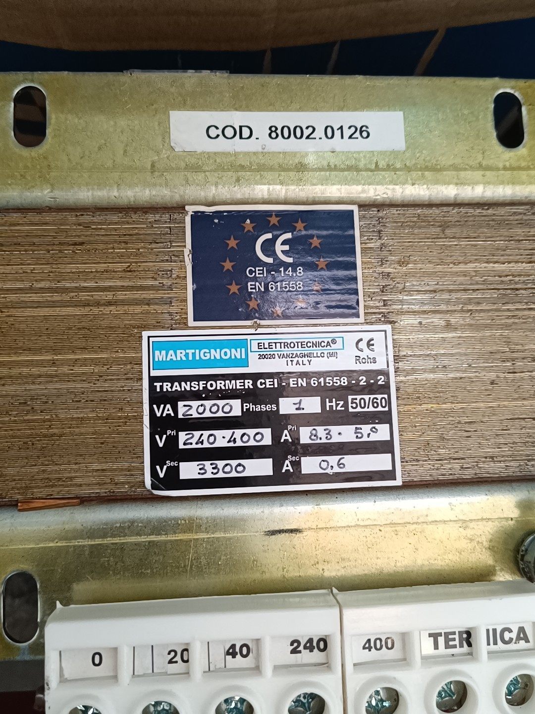 进口机器拆下的变压器，意大利MARTIGNONI马蒂尼奥尼，