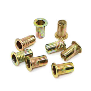 M6拉铆螺母M8半六角铆螺母M10平头竖纹螺帽镀彩锌螺丝帽厂家批发