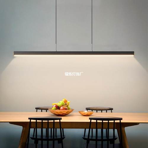 饭厅吊灯简约现代长条餐桌吧台灯极简线条办公室商用中山灯具