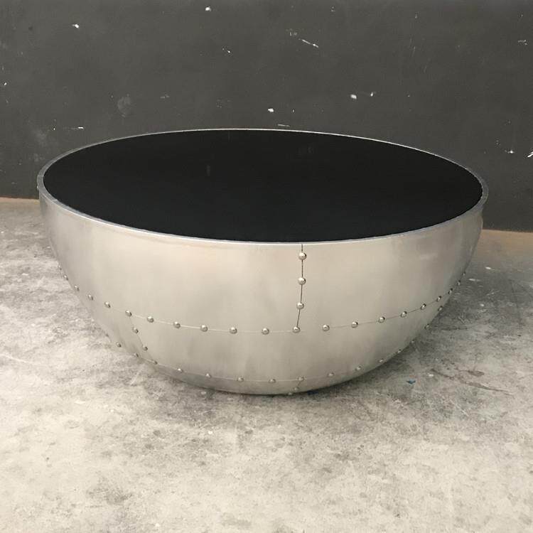 工业loft铝皮矮桌个性咖啡桌圆形大碗茶几简约茶桌整装小户型家具